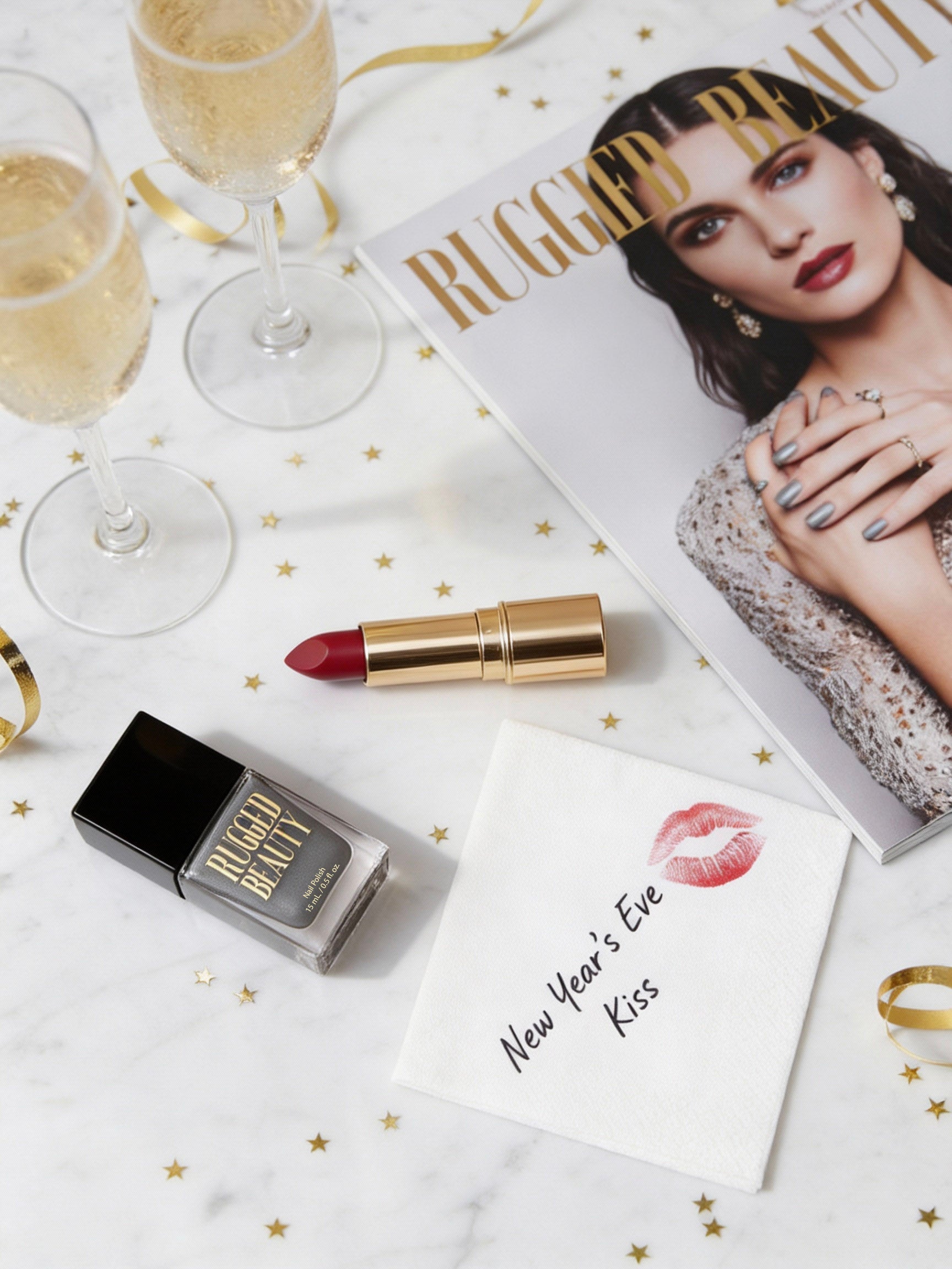 New Year's Eve Kiss (Charcoal Nail Polish)